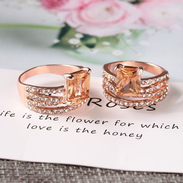 2019 Women S Fashion Shiny Crystal Rose Gold Natural Morganite