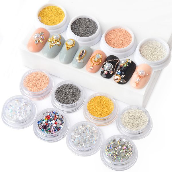 

1 bottle gold silver micro beads 3d metal nail art decorations caviar beads manicure flat rhinestones for nails accessoires 2020, Silver;gold