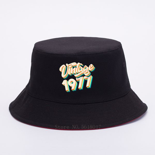 

vintage 1977 - 42nd birthday retro print bucket hat panama fisherman's hat women men fisherman support team customization