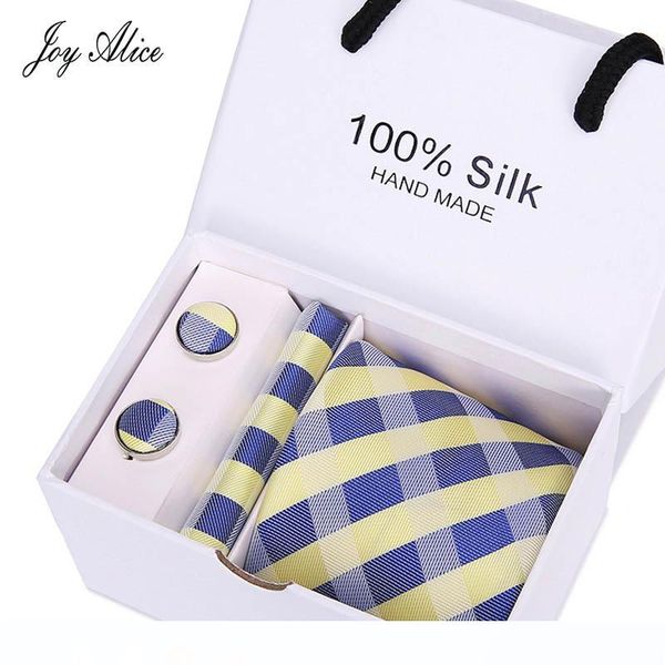 

7.5cm wide мужская tie плед paisley шелковые жаккардовые мужчины tie handkerchief pin запонки коробка подарка упаковка для свадьбы, Blue;white