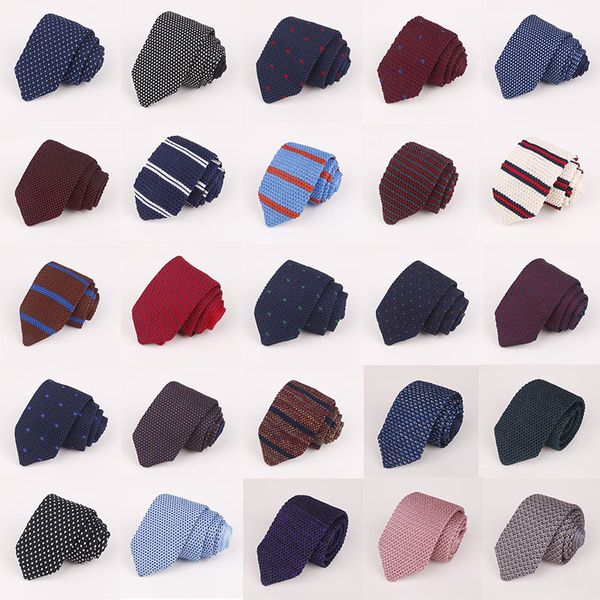 

groom ties knit 7cm pointed neckties formal dress accessories wedding party banquet knitted men gift tie, Red;black
