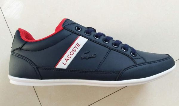 

LACOSTE Новое прибытие Натуральная Кожа Конструкции Обувь Loafer Классическая Обувь Цв