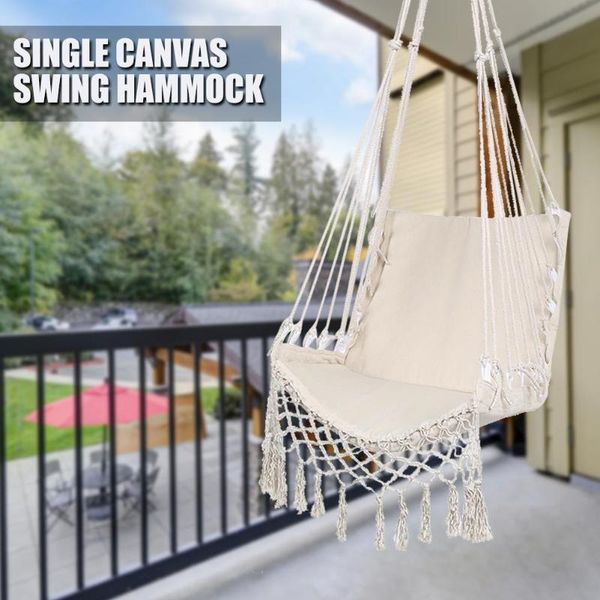 

single-person beige hammocks garden dormitory bedroom hanging swinging safe
