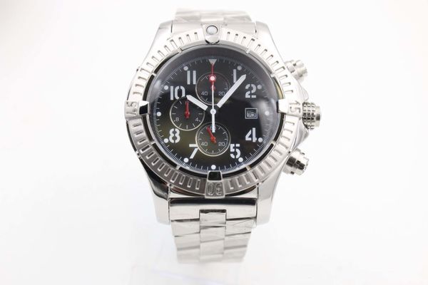 

hot men s top luxury series avenger a1337111 / bc28 / 168а высокомарочная нержавеющая сталь один -way ratchet ободок 3 ободка черный цифербл, Slivery;brown