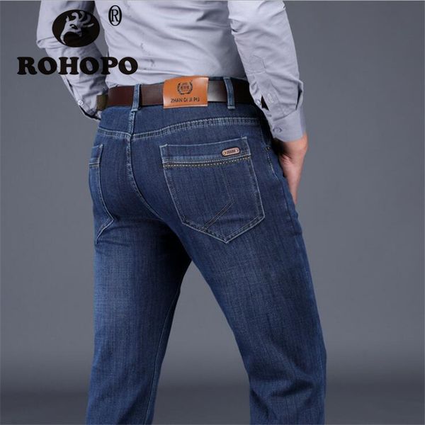 

thick autumn black jeans men back big pocket straight leg plaid cotton fabric casual denim trousers male cargo jeans, Blue