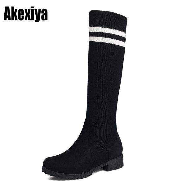 

женкие апоги до колен женка мода 2019 нове онкие лаине вокие женкие, Black