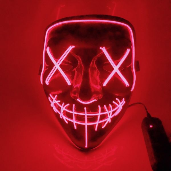 

halloween party glow mask мигающий свет гримаса страшно косплей маскарад ну вечеринку декоративная маска проволока светящийся призрак гримас