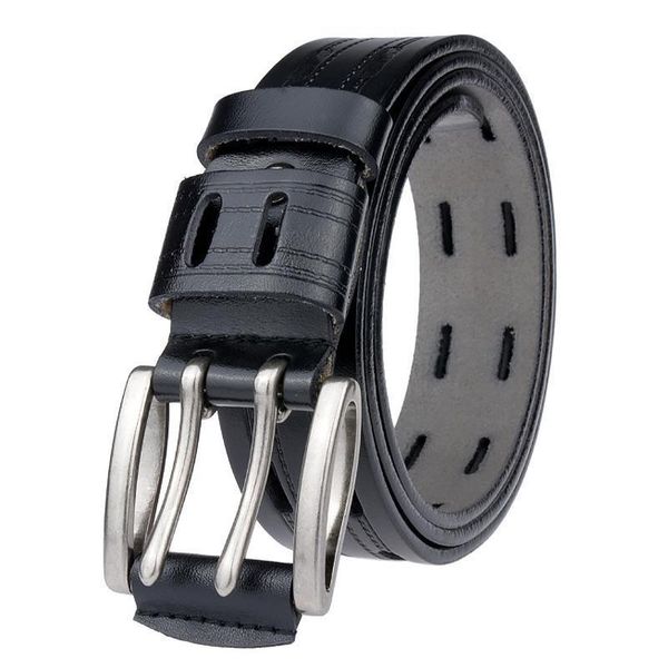 

genuine leather belt male leather belt buckle for men's trousers casual belts business black men belts cowboy waistband ml025, Black;brown