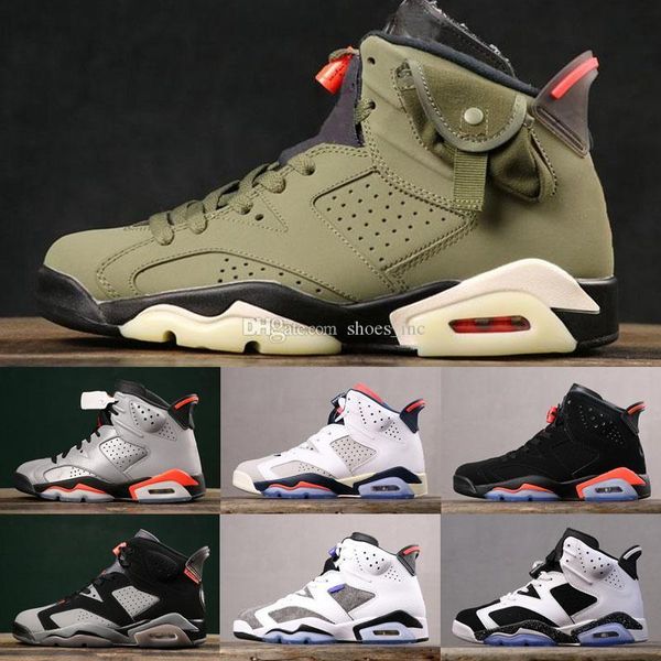 

new black infrared jumpman vi 6 basketball shoes travis scottes olive psg dmp doernbecher tinker hatfield flint diffused blue 6s sneakers