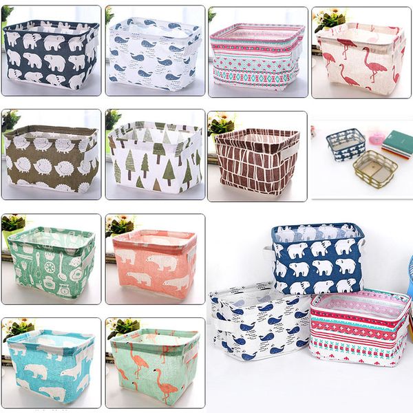 

diy storage basket for office deskfolding linen toy storage box floral animal jewelry makeup christmas organization 11style wx9-1499