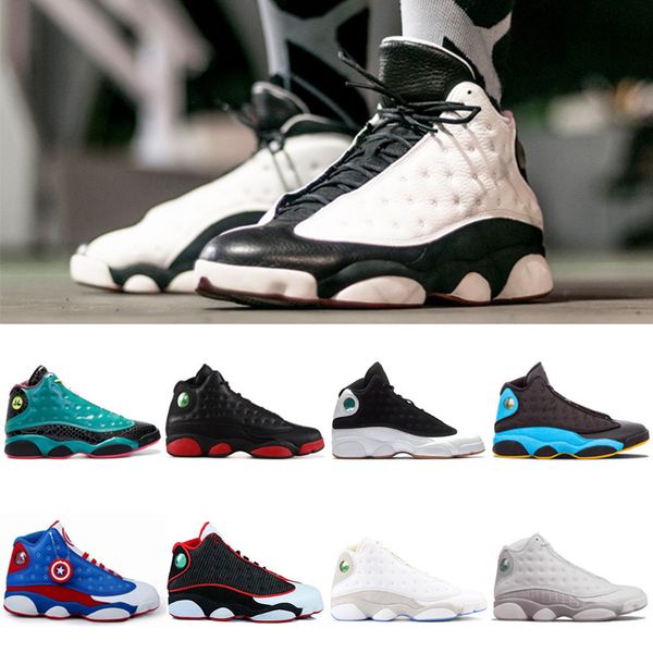 

new fashion 13s bred mens basketball shoes wolf grey dirty bred he got game blush phantom black cat