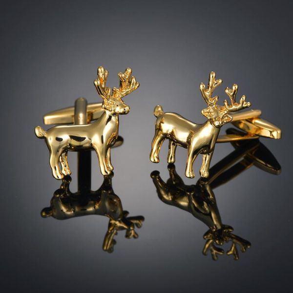 

fashion deer cufflinks french long sleeve shirt with studs and cufflinks, Silver;golden