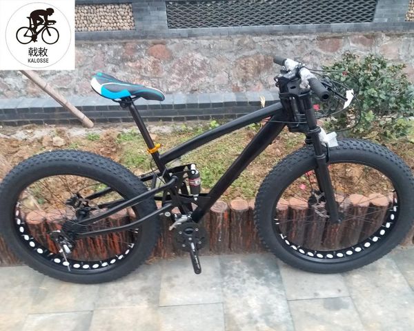 

kalosse hydraulic brakes 26*4.0 tires 17 inch m370 groupset fat bicycle , snow bike 27 speed mountain bike