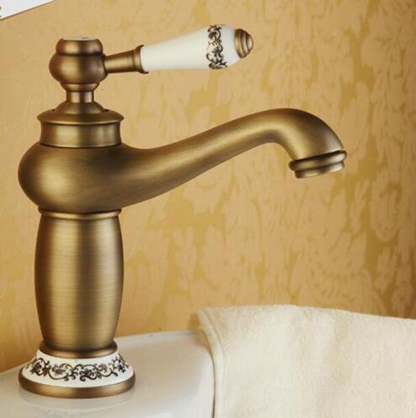 

bathroom faucet antique bronze finish brass basin sink faucet single handle water taps bathroom sink faucets
