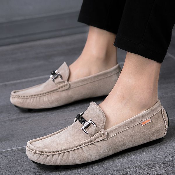 

men casual shoes fashion men suede cow leather loafers moccasins outdoor fashion slip on men's flats loafers male shoes s5, Black