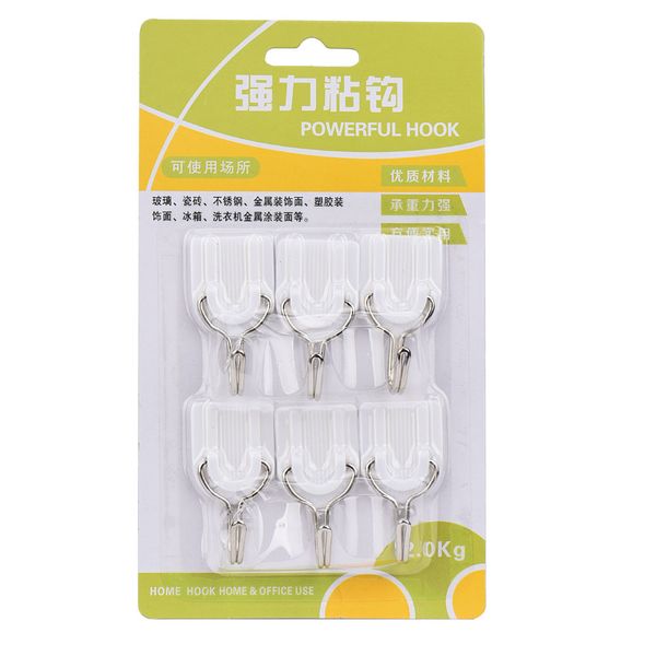 

6pcs strong adhesive hook wall door sticky hanger holder towel mop handbag holder hooks for hanging kitchen bathroom accessories