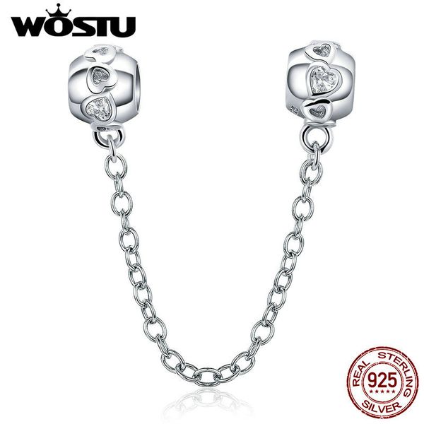 

wostu 100% стерлингового серебра 925 де-прекрасный цепи сердца безопасности шарма приспосабливать браслет шариков ожерелье ювелирные изделия, Bronze;silver