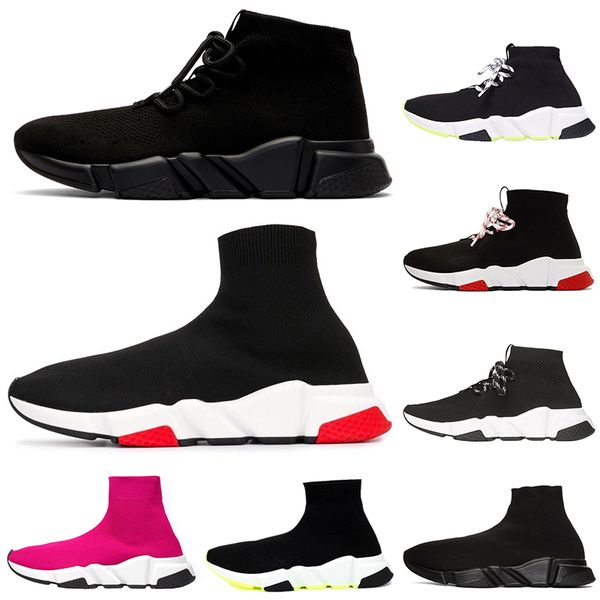 

designer sock shoes triple black white men women chaussures glitter volt pink fashion men trainer runner platform sneakers 36-45 lace-up t05