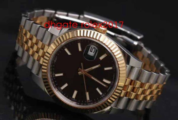 

2020 luxury mens watch sapphire 41mm 126333 mens 18kt gold stainless steel jubilee bracelet automatic mechanical watches, Slivery;brown
