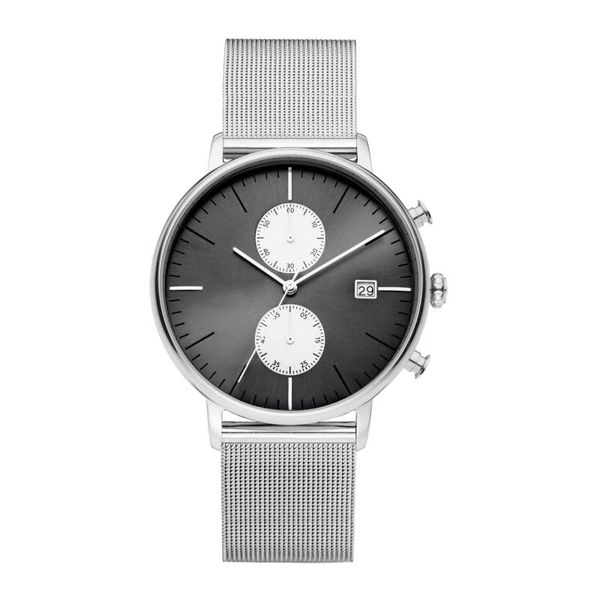 

new design 316l stainless steel watch multifunctional chronograph watches, Slivery;brown
