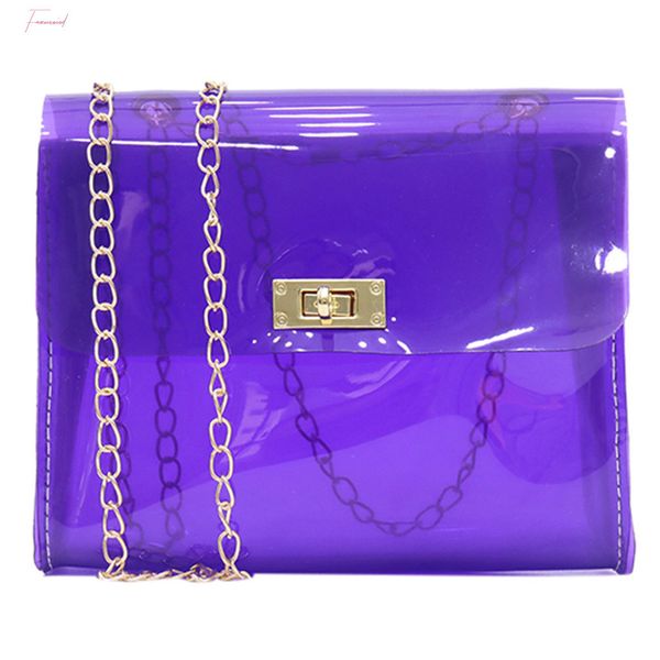 

women clear pvc shoulder bags candy color children jelly bags transparent purse laser handbags sac a main femme crossbody bags