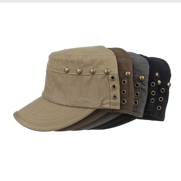 

joymay 2018 new arrival spring adjustable flat cap military hats fashion leisure casual cap snapback hat p013, Blue;gray