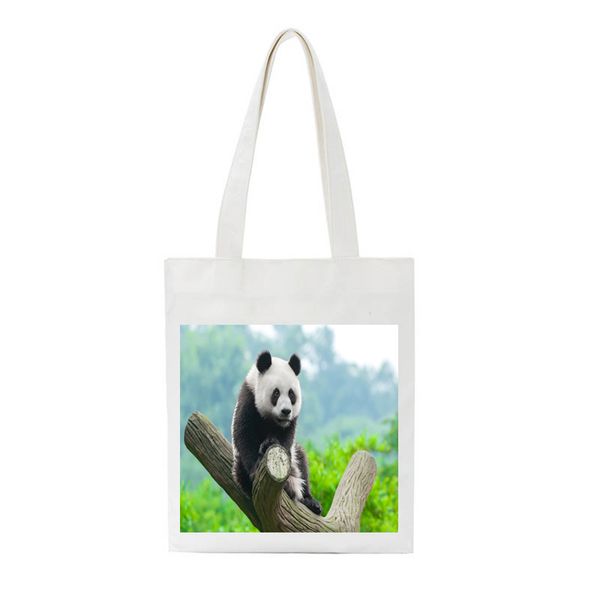 

animal printed grocery organized bags casual women cotton portable eco storage handbag tote shopping bags