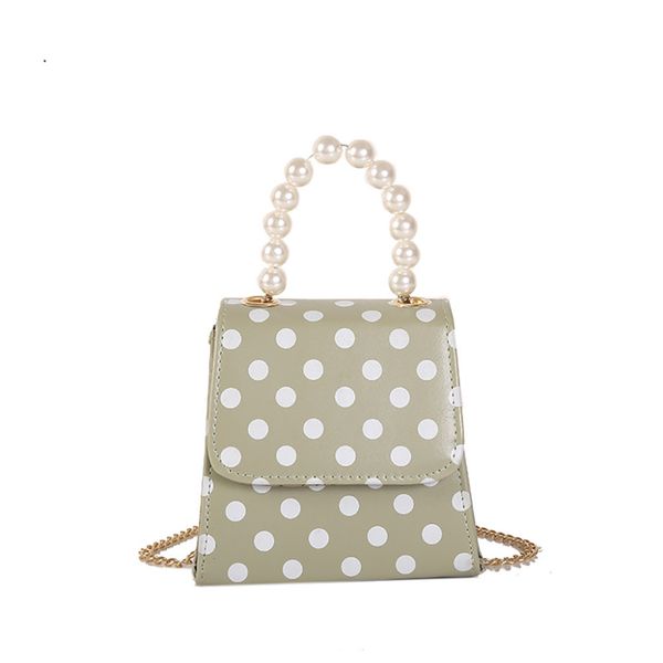 

retro cross body bags mini dot print pearl handbags ladies messenger bag fashion shoulder bags small square bag handbag #10