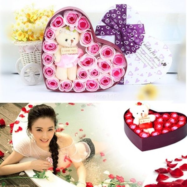 

elegant rose flower soap flower christmas gift party favors valentine's day