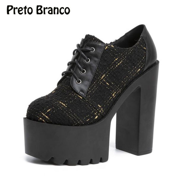 

preto branco 2020 spring women boot heels shoes waterproof thick with stage costume color panel high-heel shoes jxq, Black