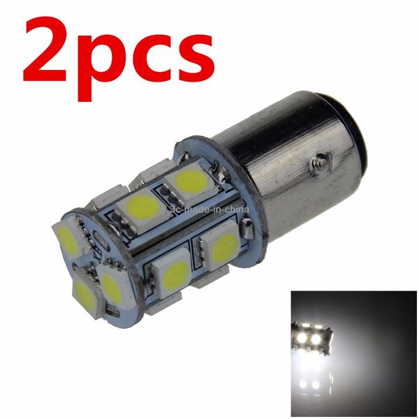 

2pcs s25 1157 13 led smd p21/5w bay15d car tail brake lamp reverse signal light bulb white dc 12v 24v 13smd 13led