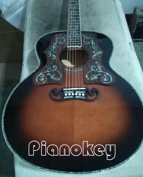 

wholesale deluxe vintage sunburst color 43 inch jumbo acoustic guitar