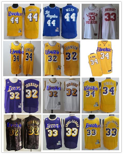 

vintage los angeles lakers basketball jersey shaquille o neal 44 jerry west nba 32 earvin johnson 33 kareem rodman jerseys