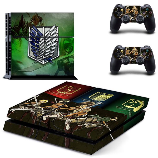 

anime attack on titan ps4 skin sticker decal for sony playstation 4 console and 2 controller skins ps4 stickers vinyl accessory