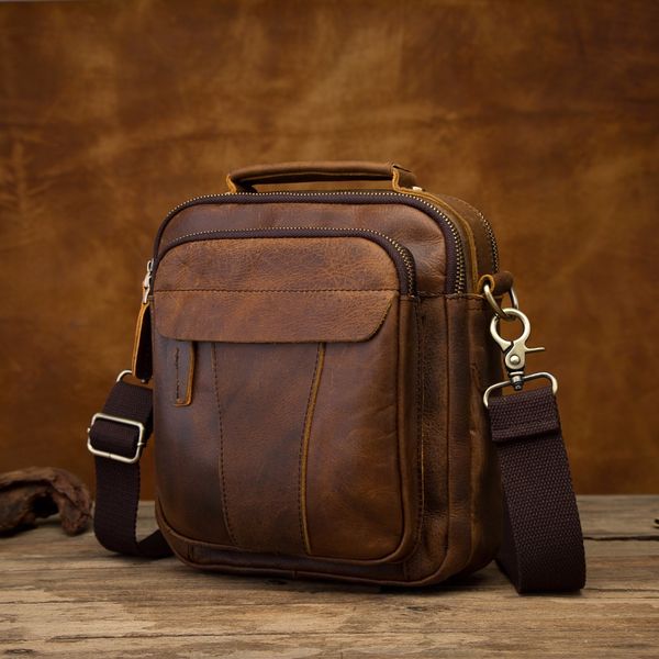 

quality leather male casual design shoulder messenger bag fashion cross-body bag 8" tablet tote mochila satchel 149-db