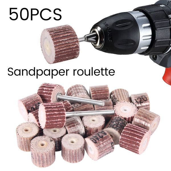 

50pcs 80# 120# 240# 320# 600# grit flap wheel sander sanding disc replacement abrasive grinder rotary tool mini drill tools
