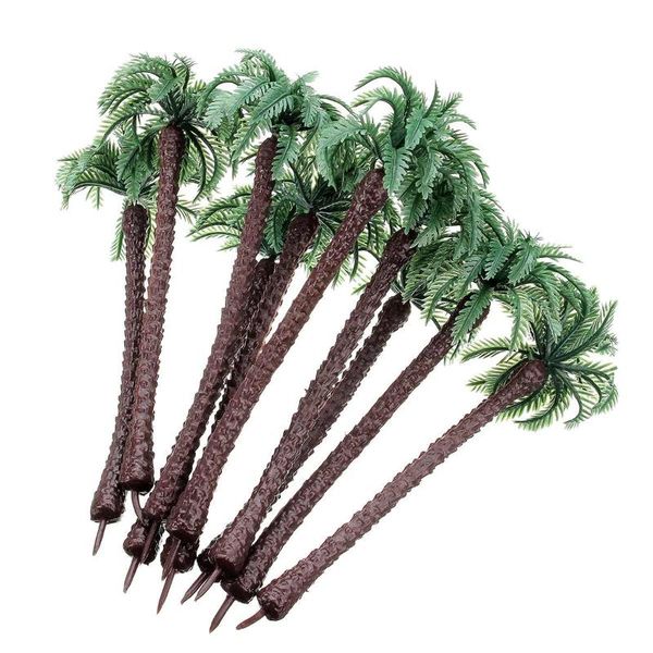 

10pcs diy decor mini landscape bonsai craft miniature plants pots plastic coconut palmtree for home l garden decoration