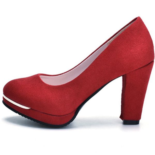 

chunky high heels platform red pink shoes woman high heel 9cm sepatu wedding shoes bride thick heels shoes damespumps black heels