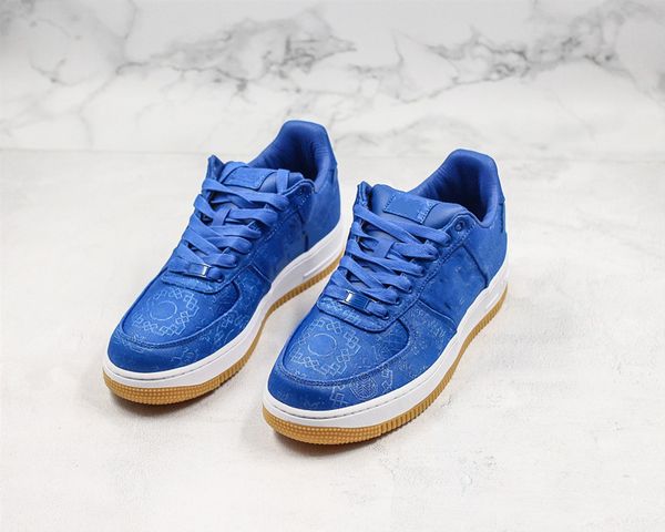 

af1s x clots low 1 blue silk double-sided tear mens womens sneaker low mens womans sneakers dunks sb with box