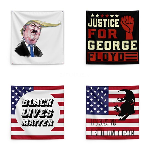 

150*150cm i cant breathe blanket trump printing tapestry black lives matter household wall banner #qa58263