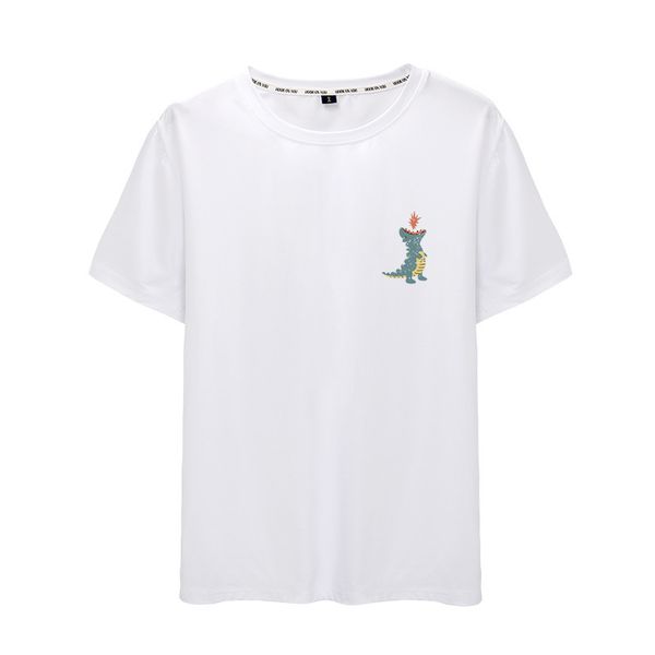 

человек с коротким рукавом футболка динозавр небольшой узор печати мужчины и женщины футболка прекрасная популярная одежда куртка круглый вы, White;black