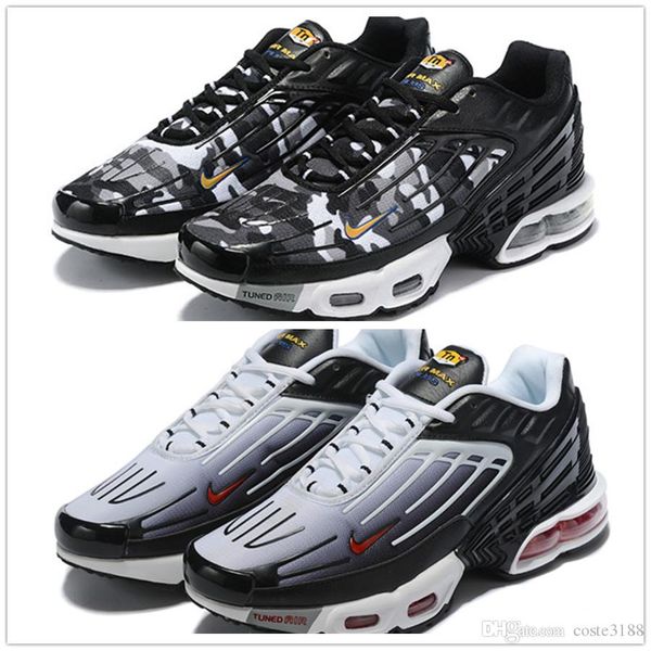 

2019 plus iii 3 tn mens desig tuned airs running shoes classic outdoor tn black white sport shock sneakers men requin blue spider 36-45