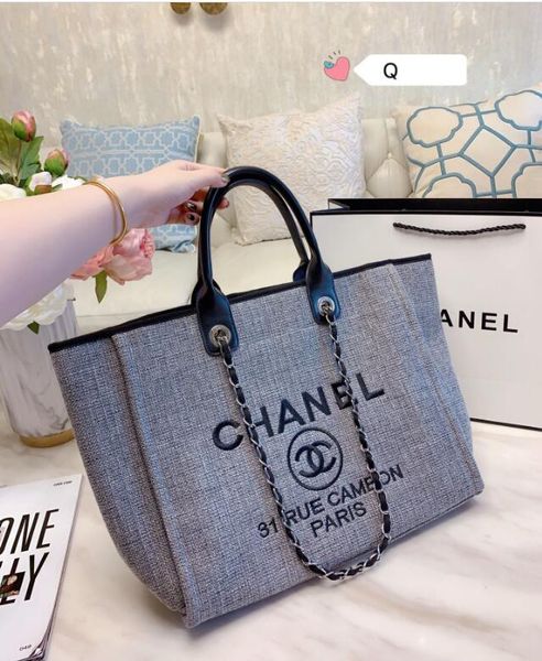 

2020 дамы дизайн монохромный монограммой вышитые покупками размер кожаный мешок цепи мешок крест тела мешок пляжа 38 * 30см