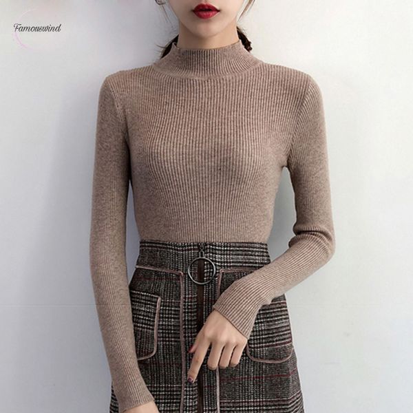 

2019 sweater autumn winter women pullovers turtle neck knitted korean elasticity casual jumper fashion slim turtleneck warm female sweaters, White;black