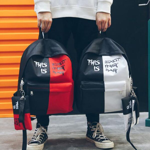 

colorblock school backpack oxford shoulder bag women men backpack lapbag school bag for boys and girls y200706