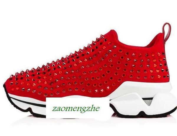 

designer shoes nail socks nail sports shoes red bottom men's and women's nail training shoes donna size35-46, Black