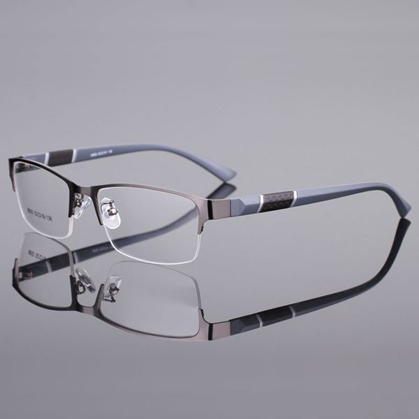 

8850 half rim alloy front rim flexible plastic tr-90 temple legs optical eyeglasses frame for men and women eyewear, Black