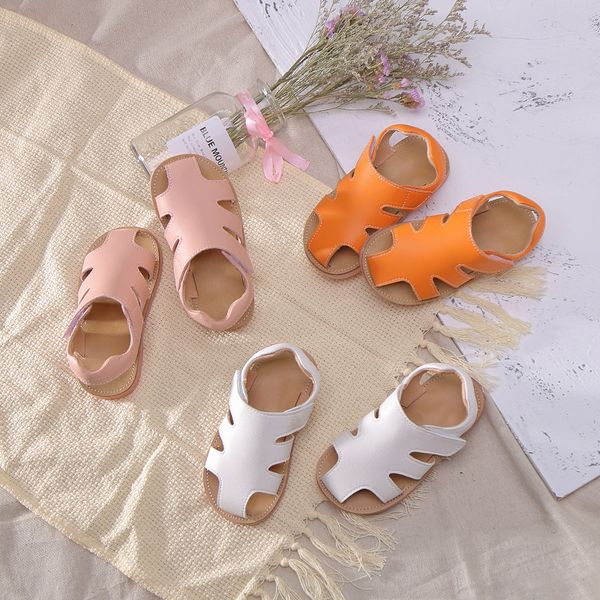 

2020 kids sandals closed toe boys summer shoes hook loop girls sandals comfortable children beach shoes retro students sandalias, Black;red