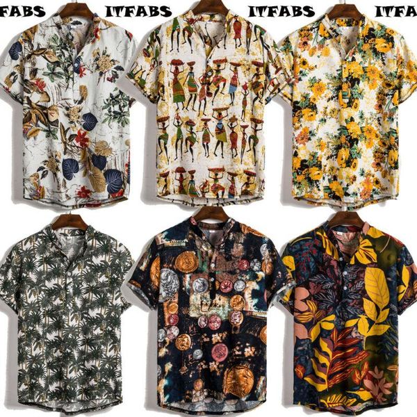 

uk men's linen short sleeve summer retro shirts casual loose soft, White;black