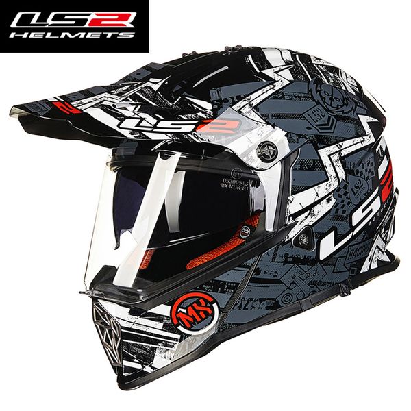 

ls2 mx436 mens motocross helmet dual lens racing motorcycle helmets off road full face motorbike helmet ece approved